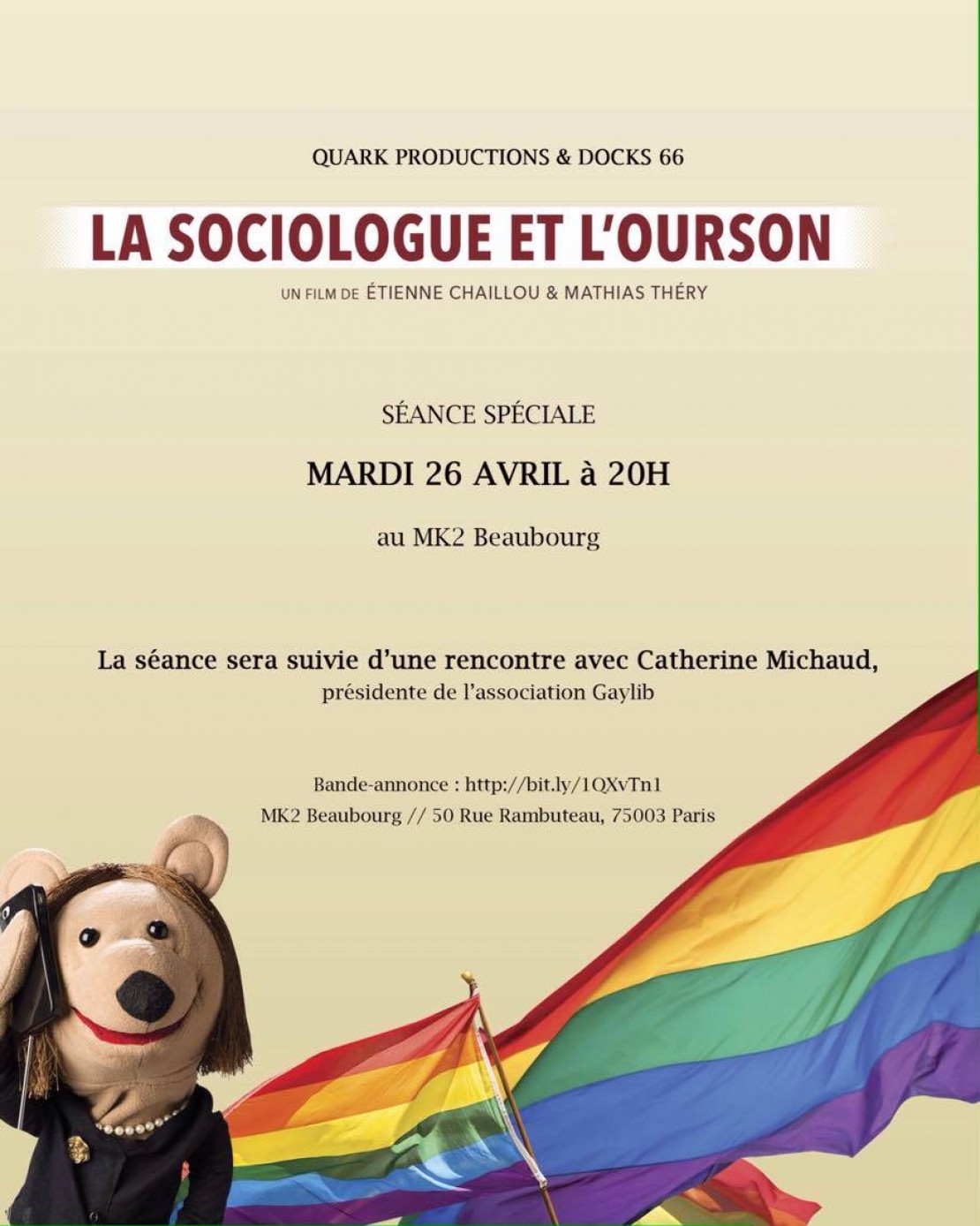 La sociologue et l’ourson – projection débat avec GayLib